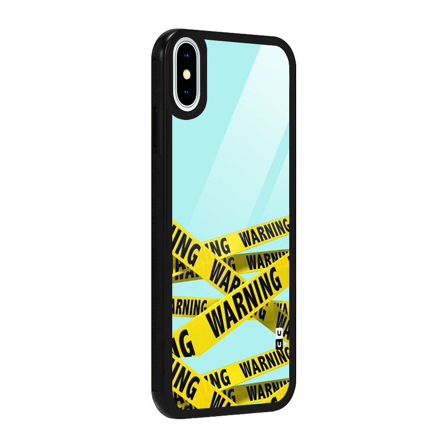 Warning Design Glass Back Case for iPhone X