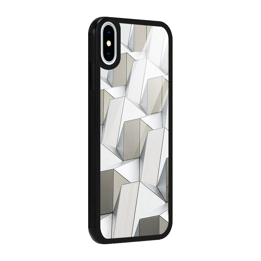 White Abstract Art Glass Back Case for iPhone X
