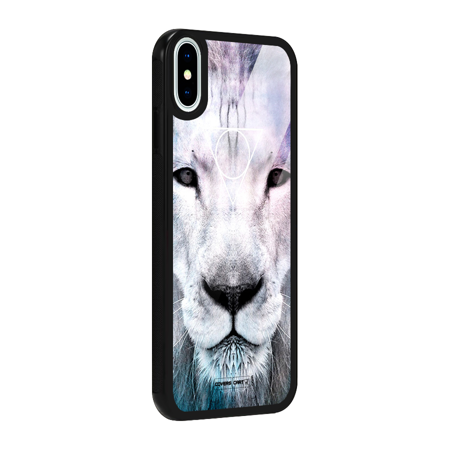 White Lion Glass Back Case for iPhone X