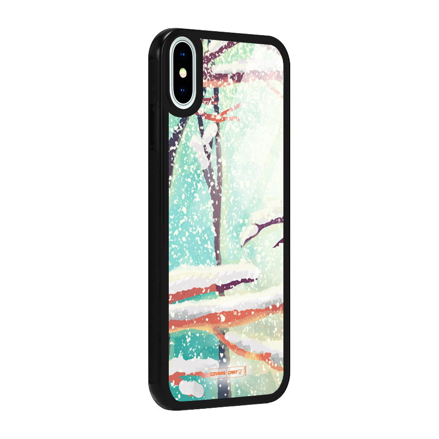 Winter Season Glass Back Case for iPhone X