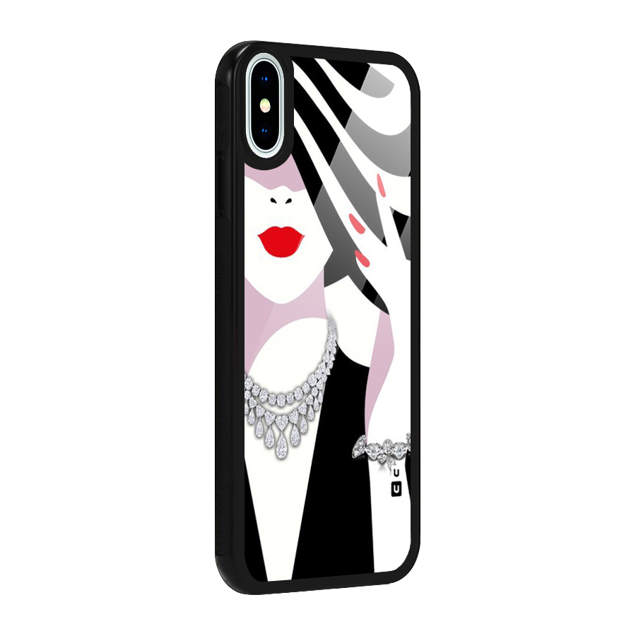 Women Beauty Glass Back Case for iPhone X