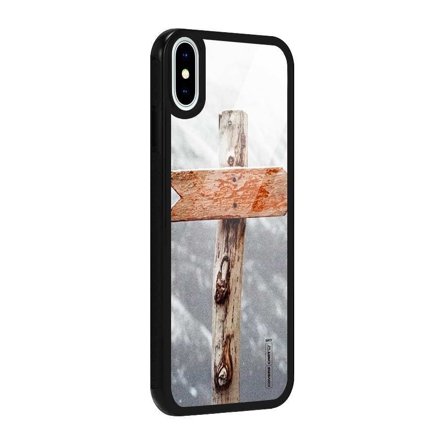 Wood And Snow Glass Back Case for iPhone X