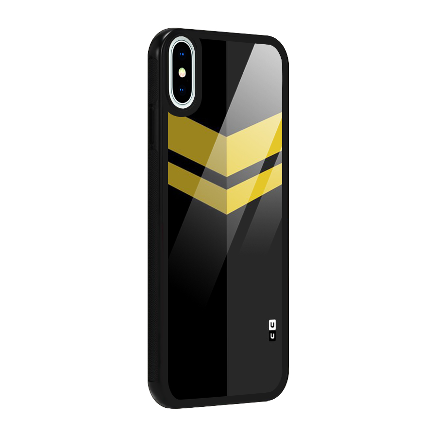 Yellow Lines Glass Back Case for iPhone X