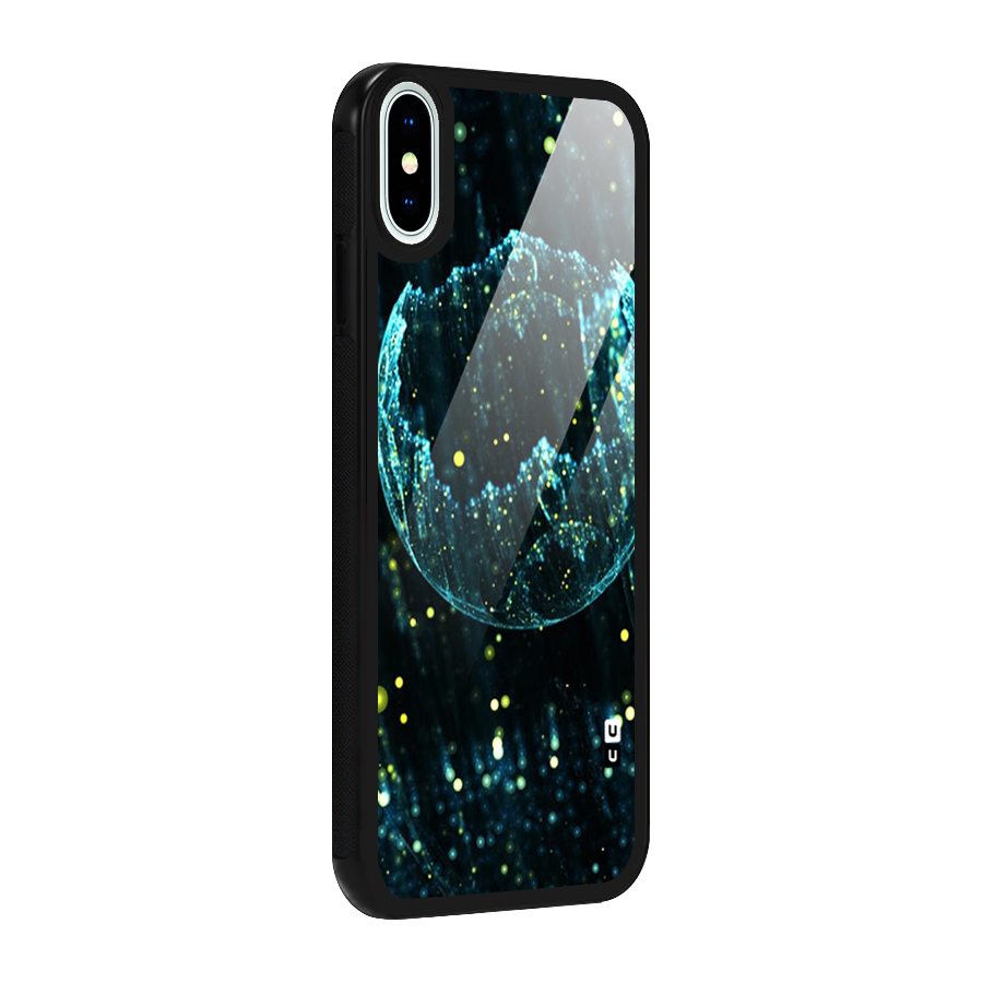 Yellow Rain Glass Back Case for iPhone X