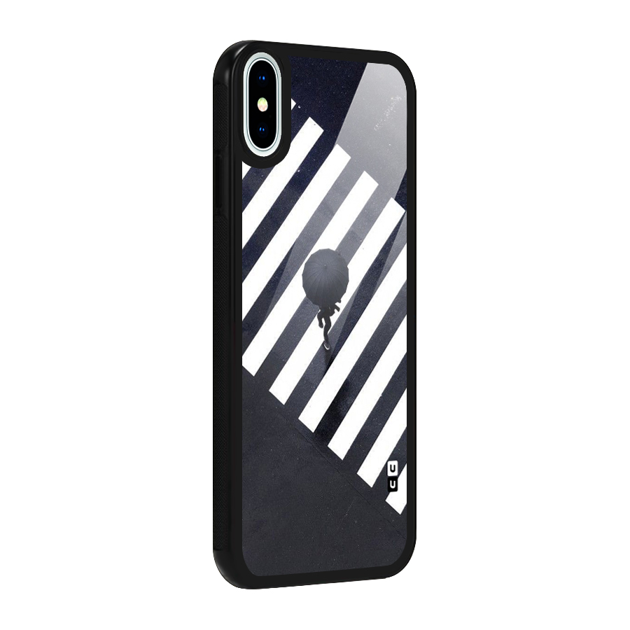 Zebra Walking Glass Back Case for iPhone X