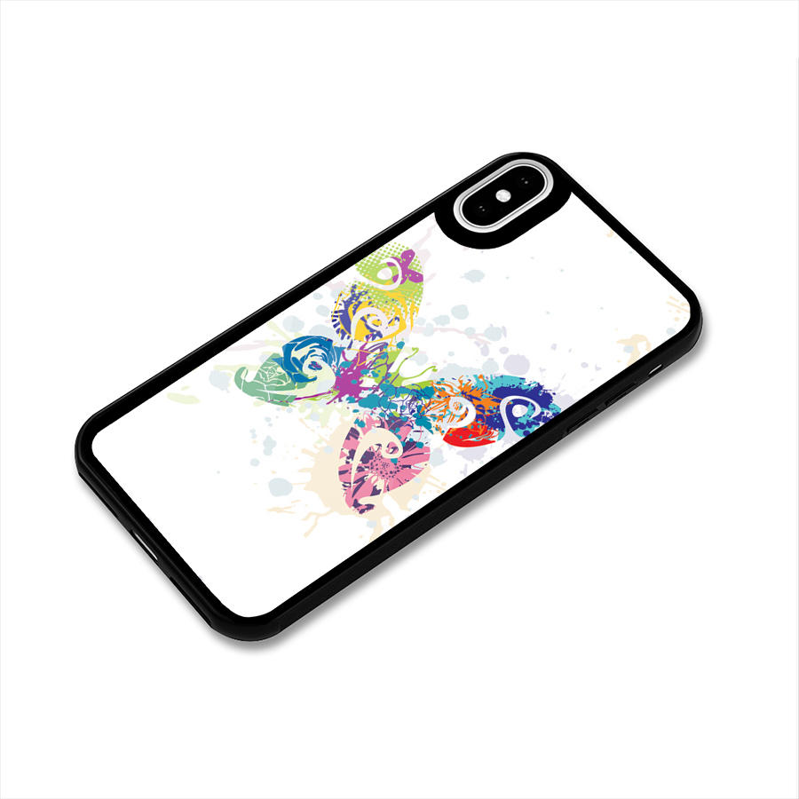 Abstract Butterfly Glass Back Case for iPhone X