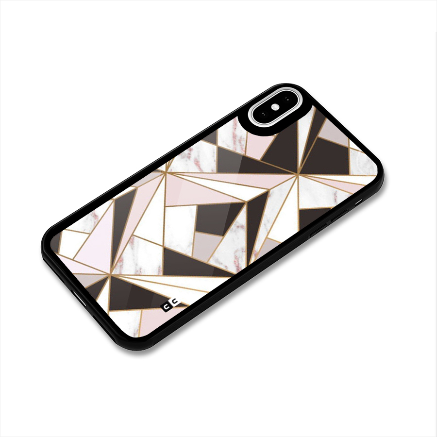 Abstract Corners Glass Back Case for iPhone X