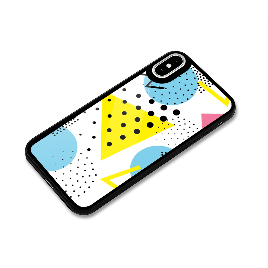 Abstract Geometry Glass Back Case for iPhone X