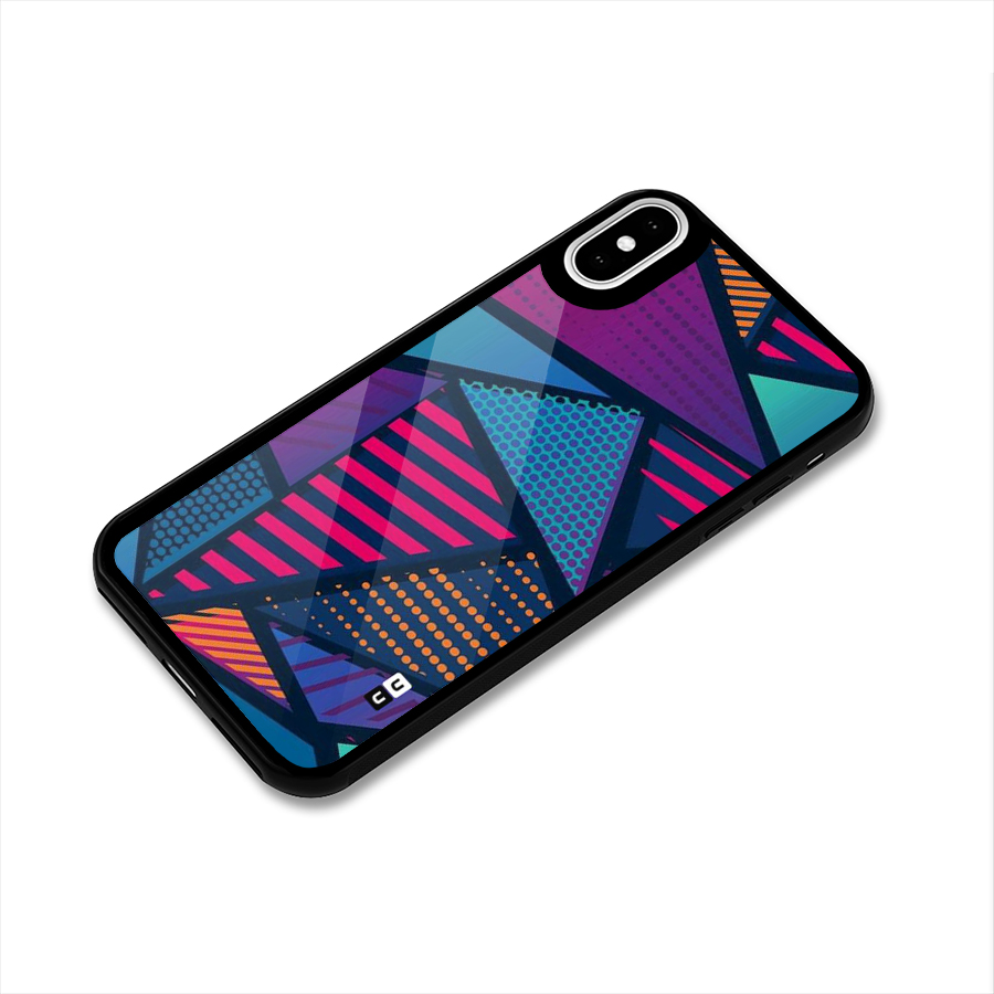 Abstract Lines Polka Glass Back Case for iPhone X