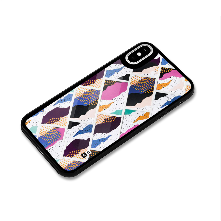Abstract Polka Glass Back Case for iPhone X