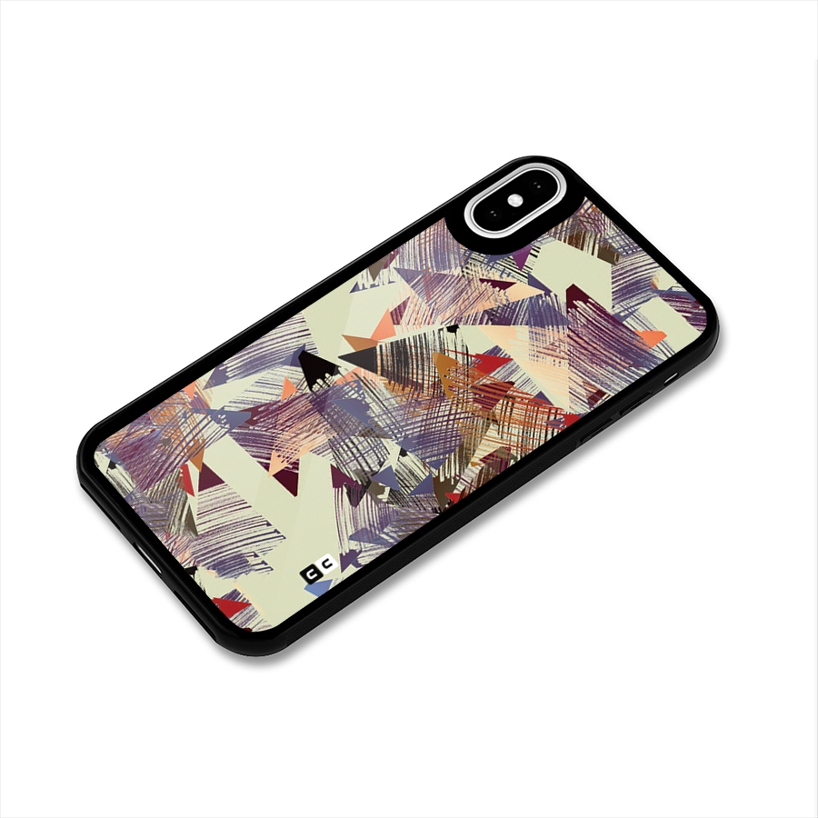 Abstract Sketch Glass Back Case for iPhone X