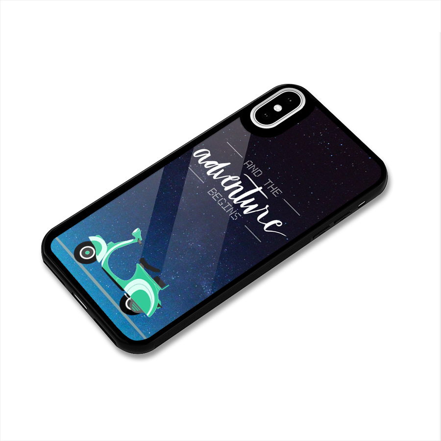 Adventure Scooter Glass Back Case for iPhone X
