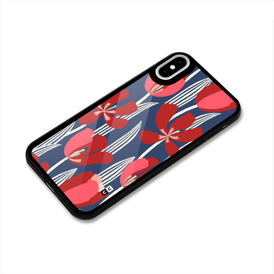 Artistic Tulips Glass Back Case for iPhone X