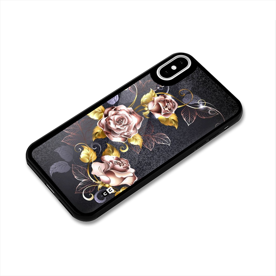 Beautiful Old Floral Design Glass Back Case for iPhone X