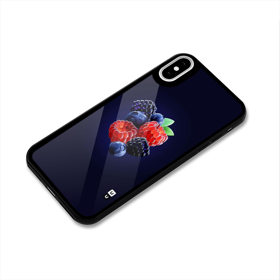 Berry Blast Glass Back Case for iPhone X