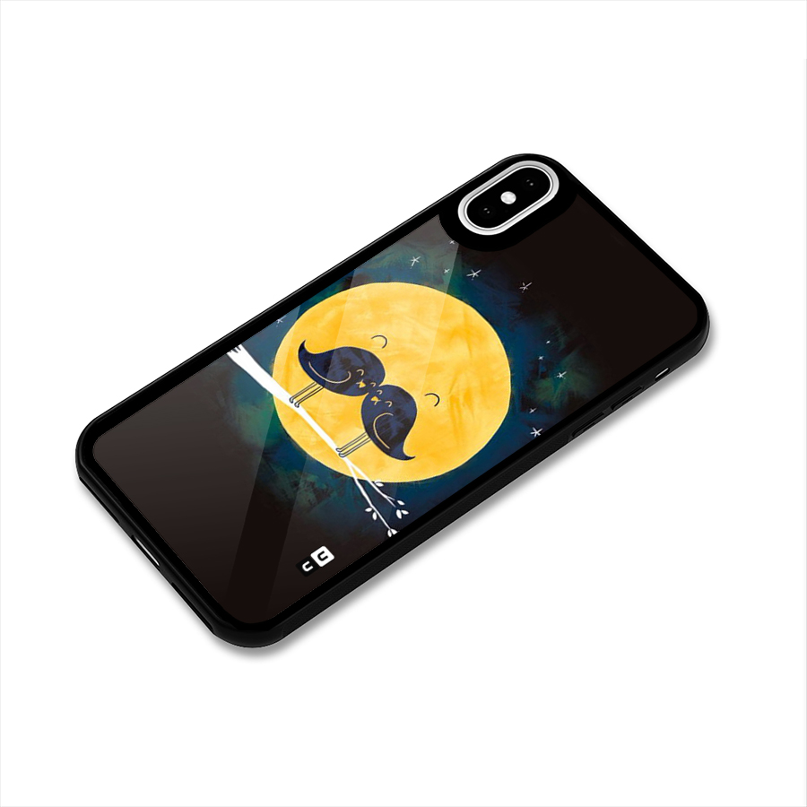 Bird Moustache Glass Back Case for iPhone X