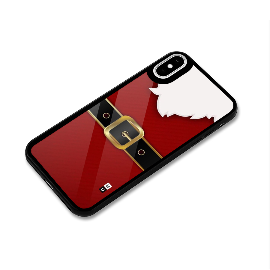 Black Belt Design Glass Back Case for iPhone X