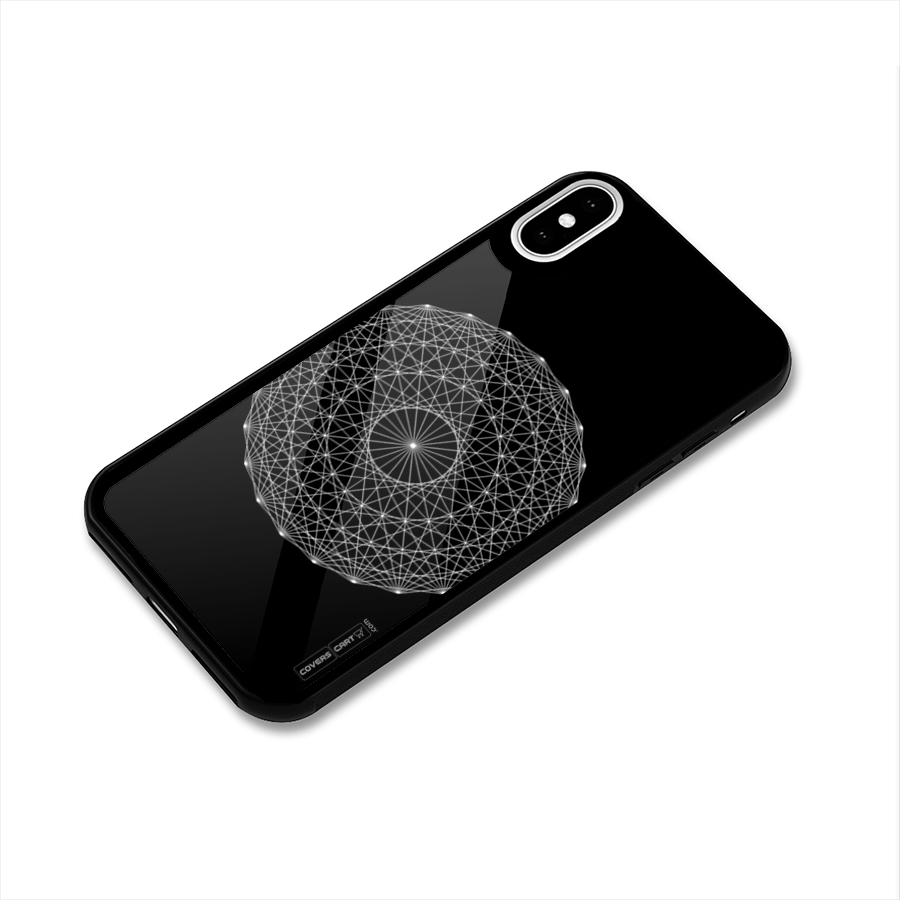 Black Clipart Glass Back Case for iPhone X
