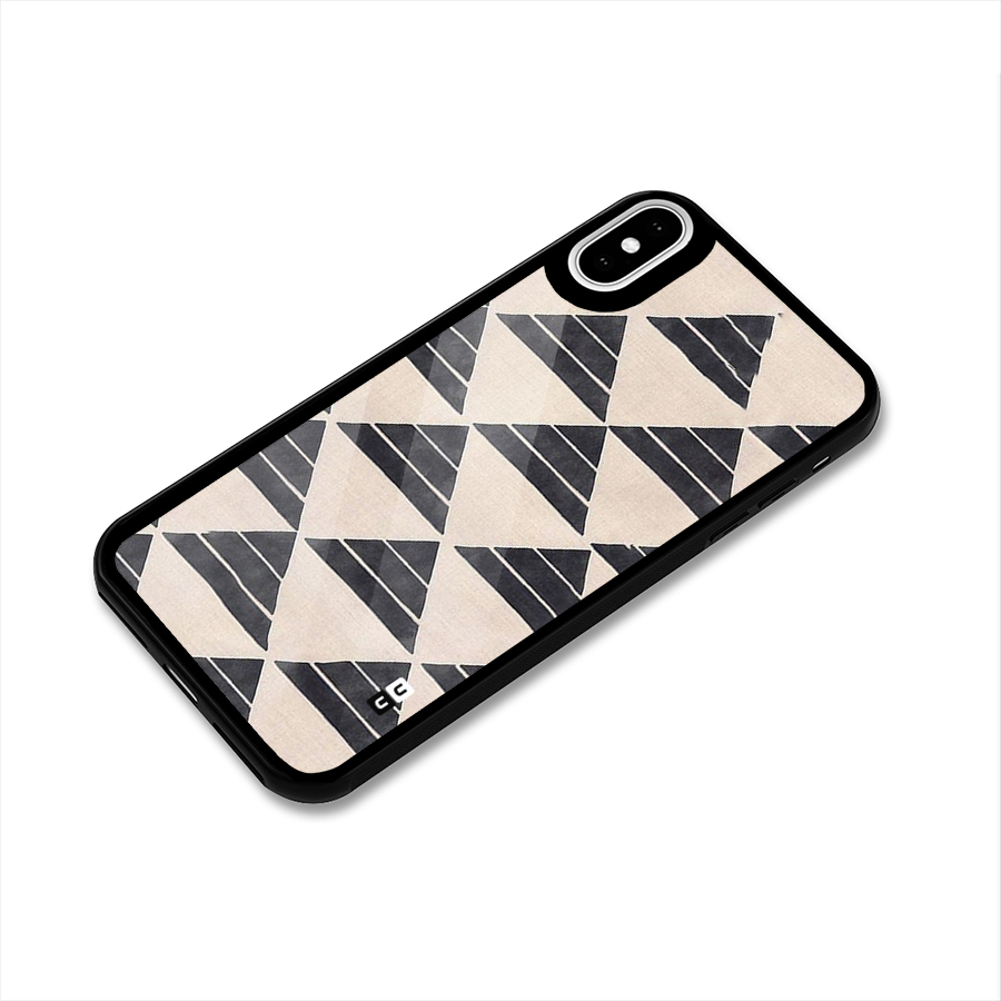 Black Slant Triangles Glass Back Case for iPhone X