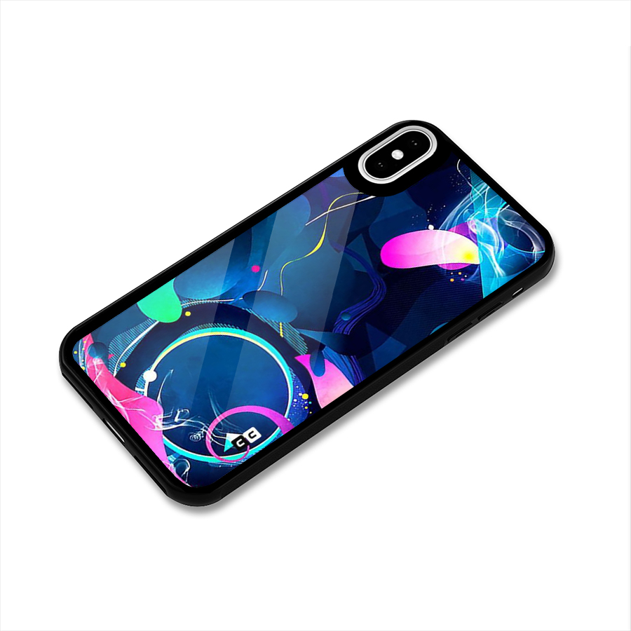 Blue Circle Flow Glass Back Case for iPhone X