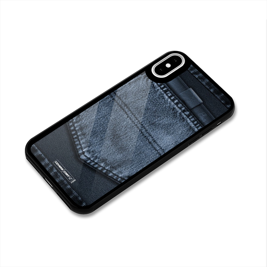 Blue Denim Glass Back Case for iPhone X