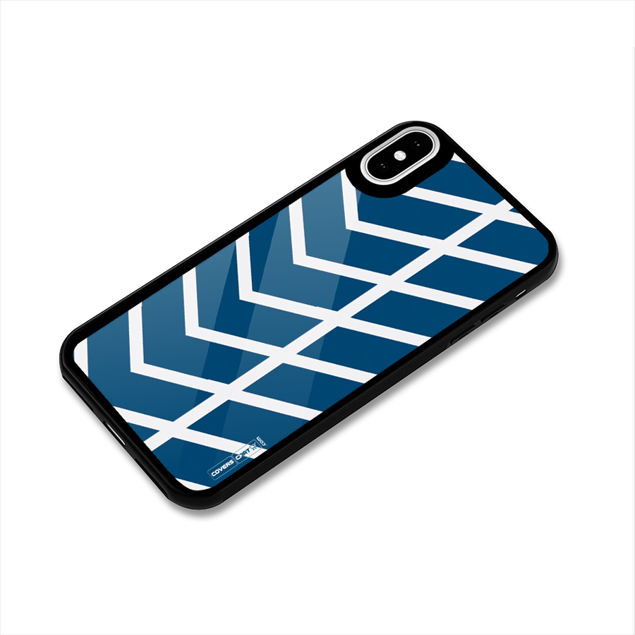 Blue White Pattern Glass Back Case for iPhone X