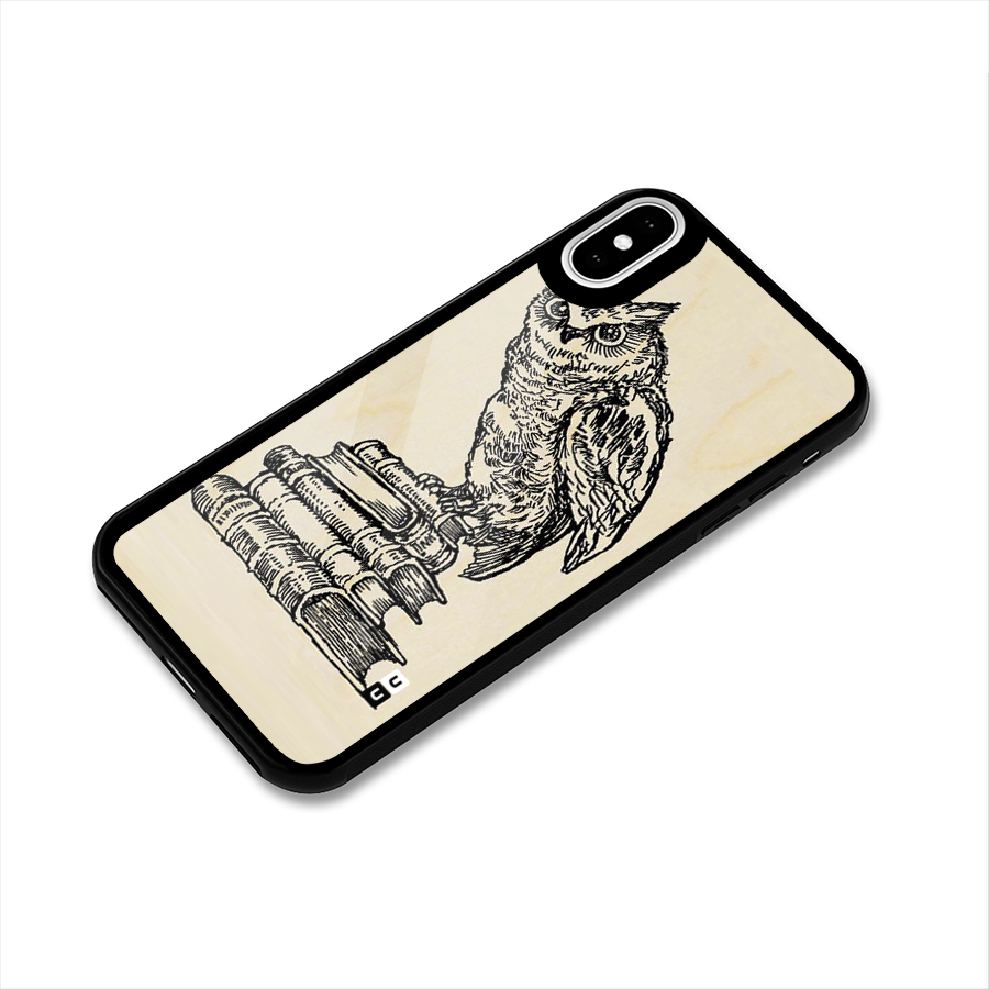 Book Owl Glass Back Case for iPhone X