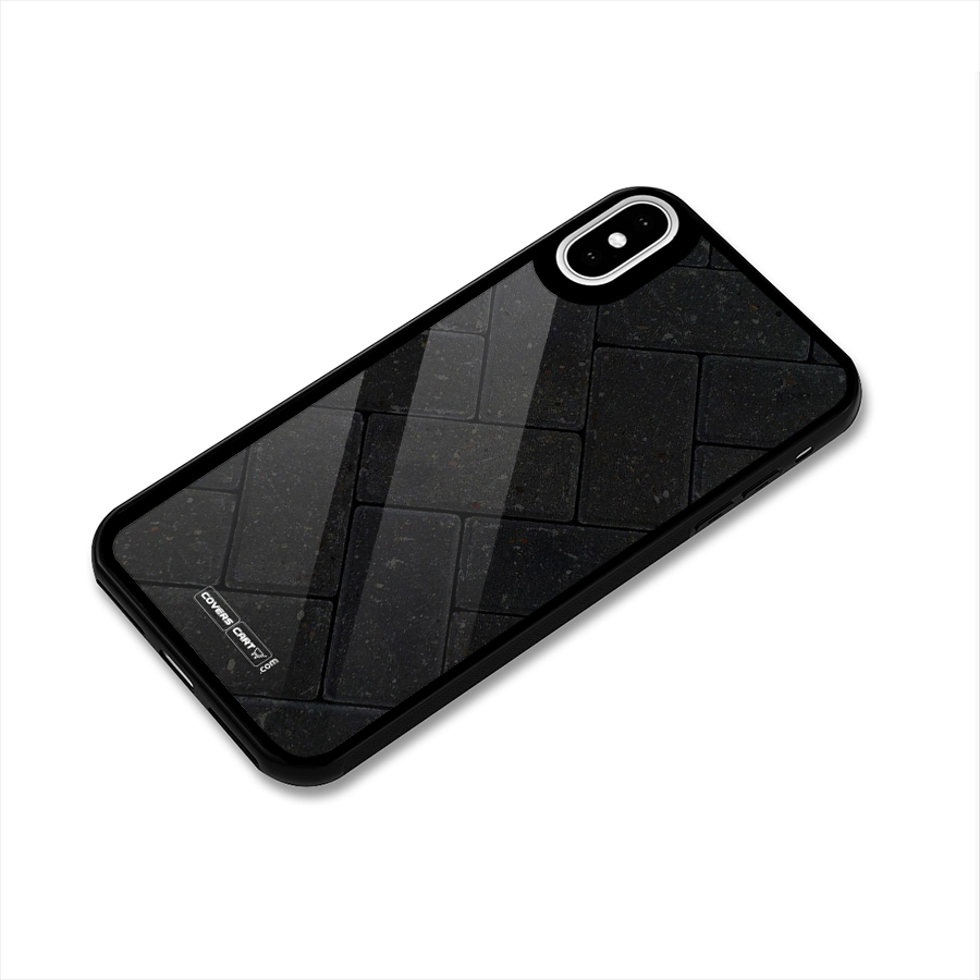 Bricks Pattern Glass Back Case for iPhone X