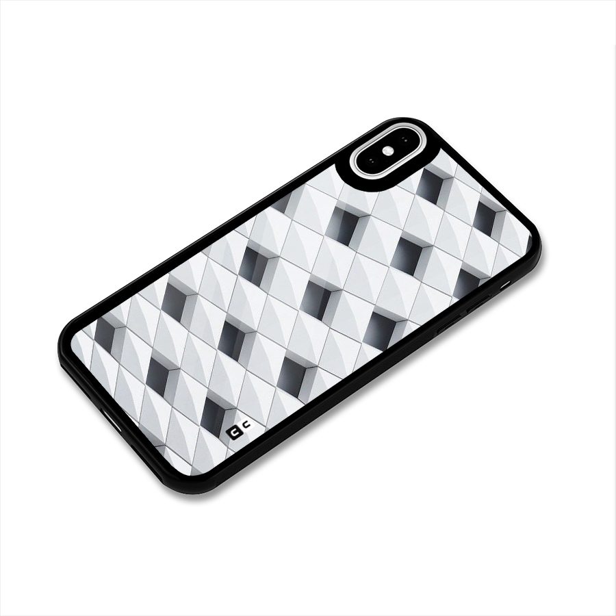 Building Pattern Glass Back Case for iPhone X