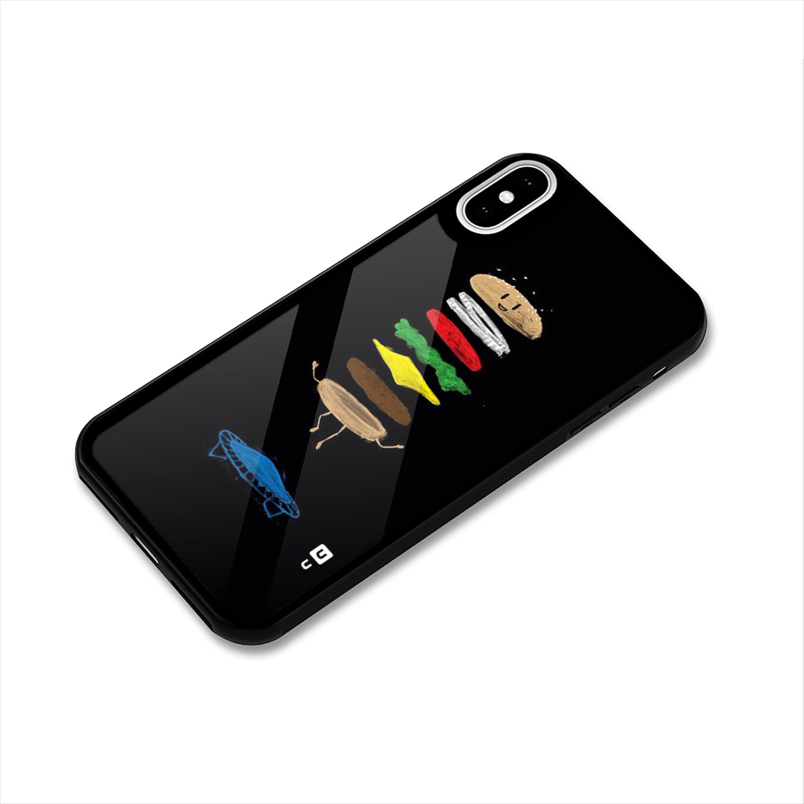 Burger Jump Glass Back Case for iPhone X
