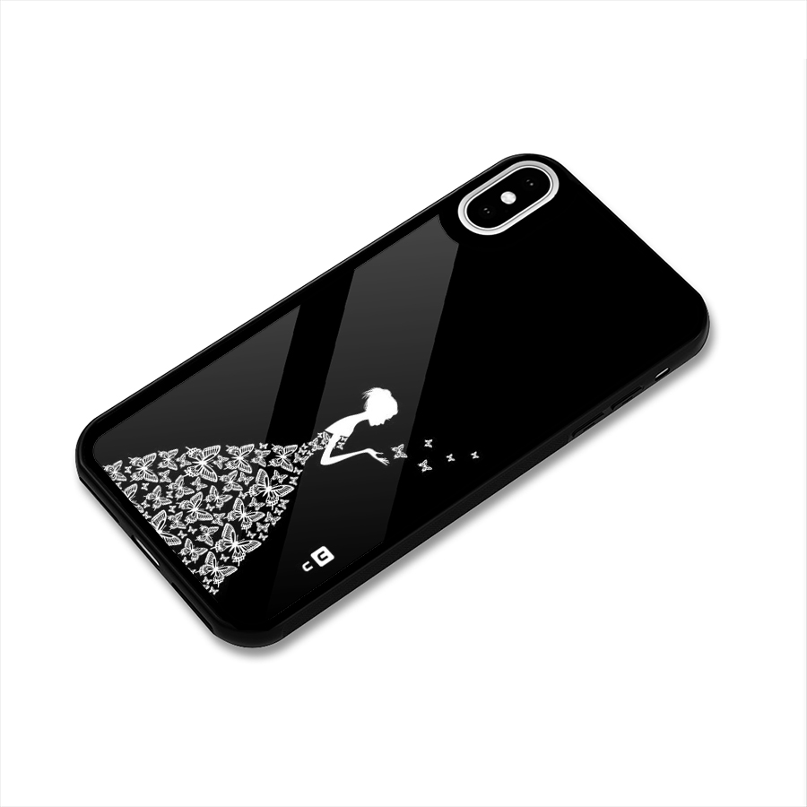 Butterfly Dress Glass Back Case for iPhone X