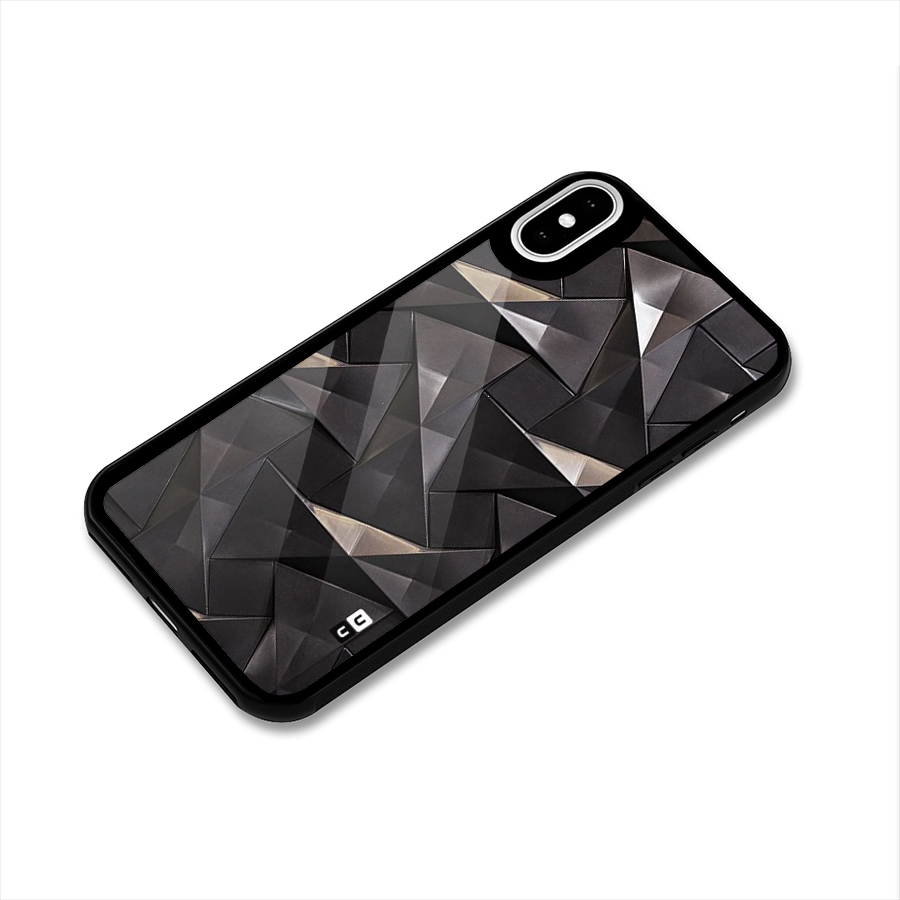 Carved Triangles Glass Back Case for iPhone X