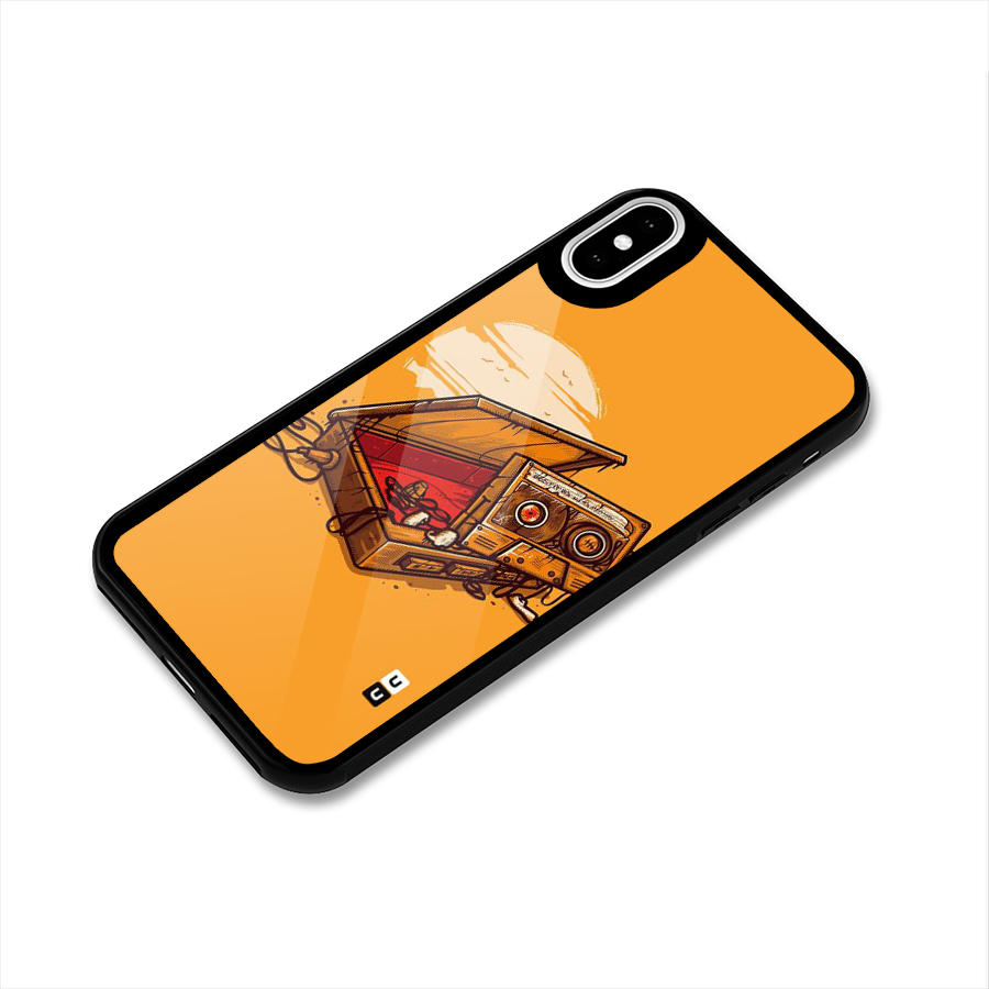Casette Box Glass Back Case for iPhone X