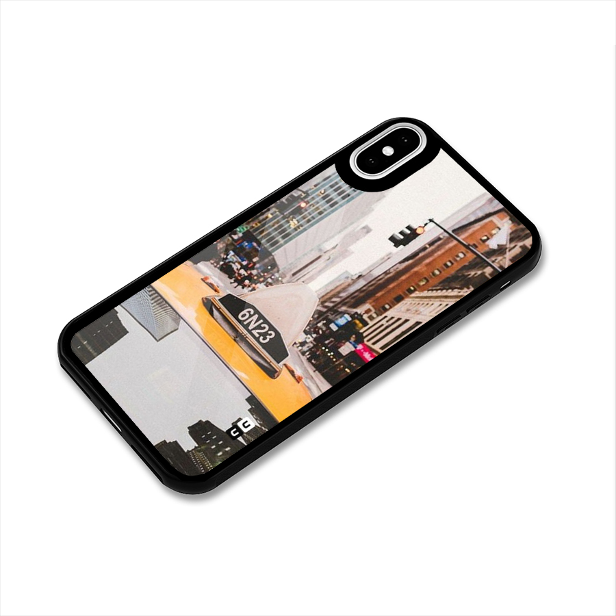City Taxi Glass Back Case for iPhone X