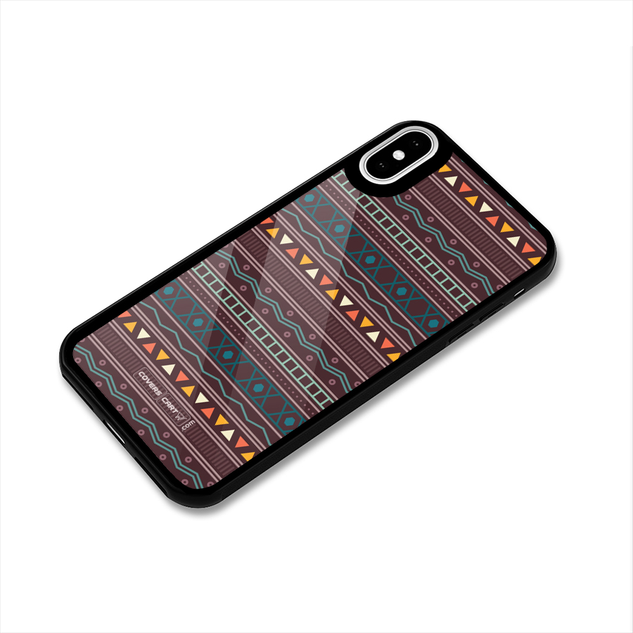 Classic Aztec Pattern Glass Back Case for iPhone X