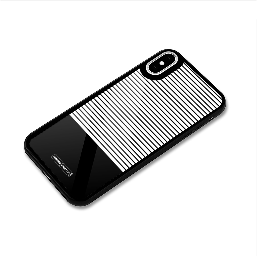 Classy Black Stripes Glass Back Case for iPhone X