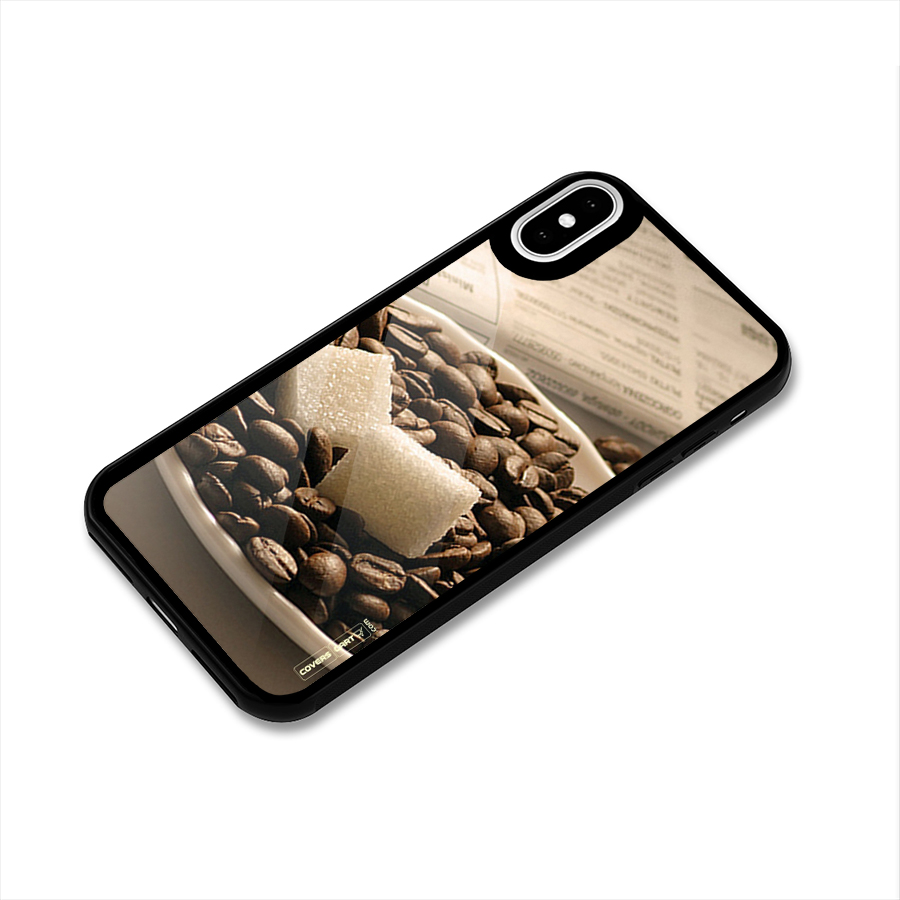Coffee And Sugar Cubes Glass Back Case for iPhone X