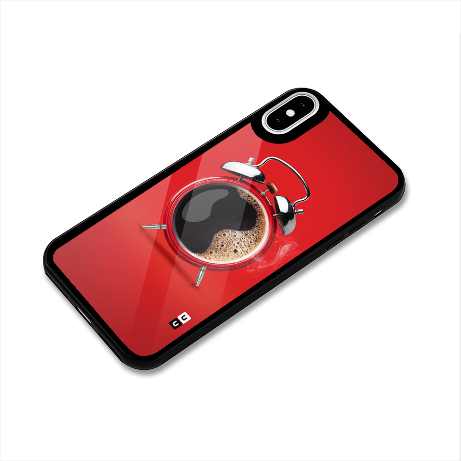 Coffee Clock Glass Back Case for iPhone X