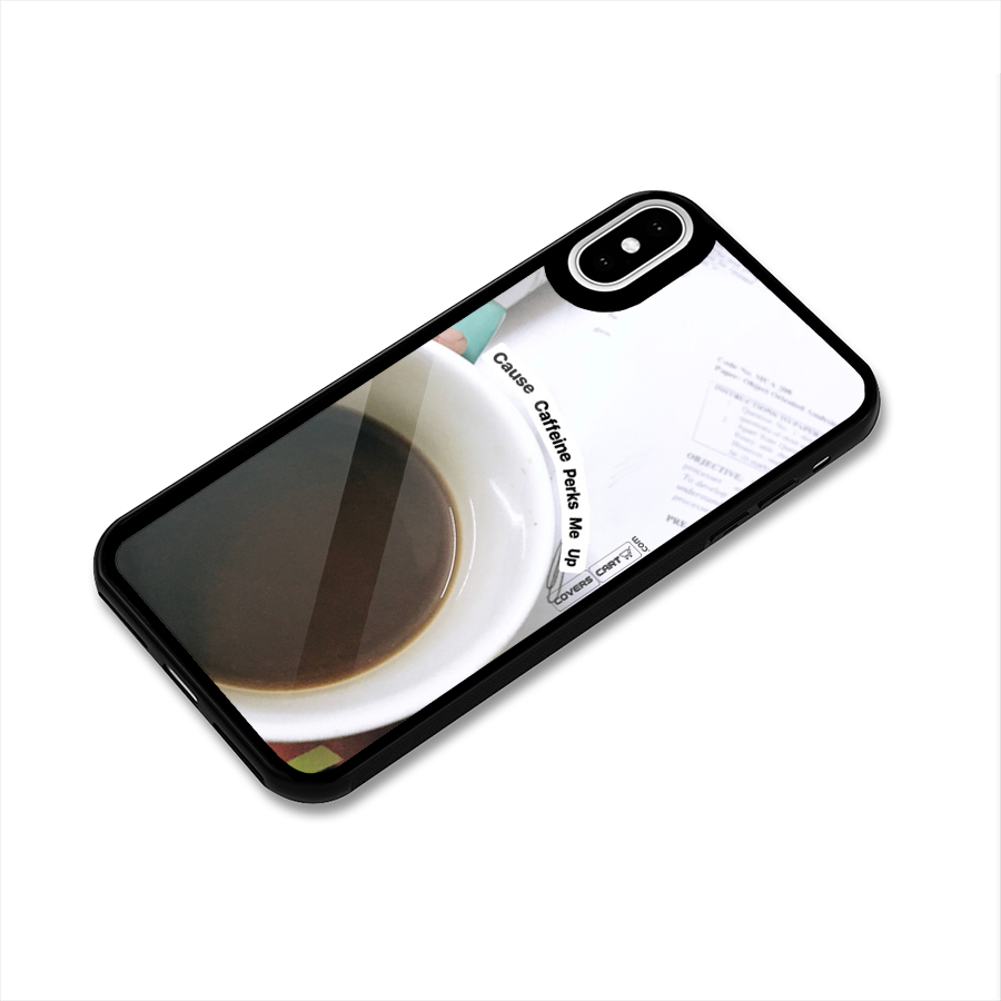 Coffee Perks Glass Back Case for iPhone X