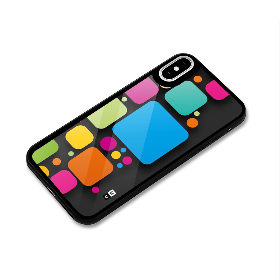Color Boxes Abstract Glass Back Case for iPhone X