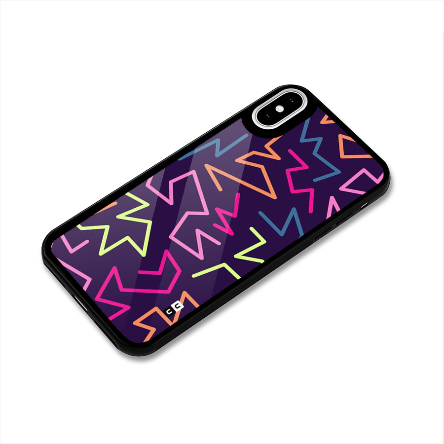Colored Lines Glass Back Case for iPhone X