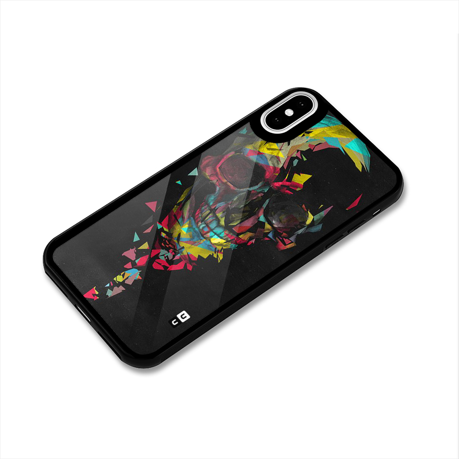 Colored Skull Shred Glass Back Case for iPhone X