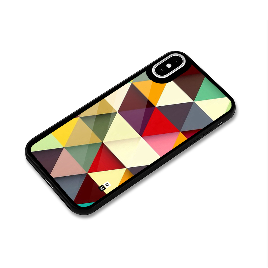 Colored Triangles Glass Back Case for iPhone X