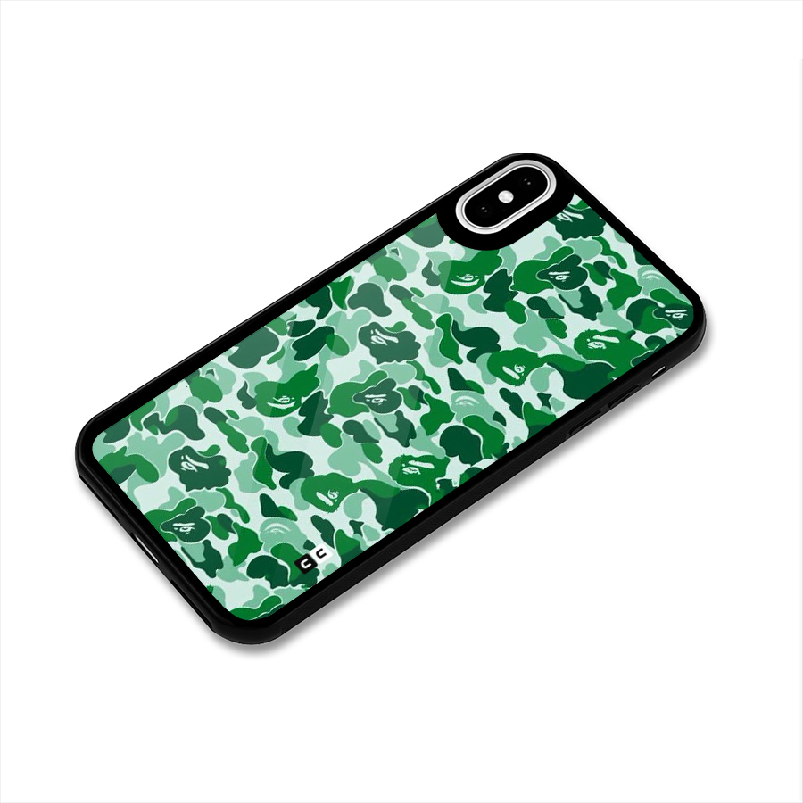 Colorful Camouflage Glass Back Case for iPhone X