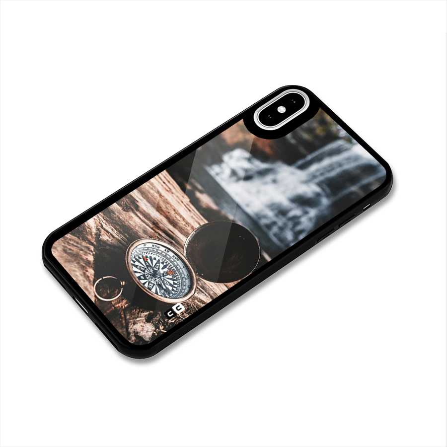 Compass Travel Glass Back Case for iPhone X