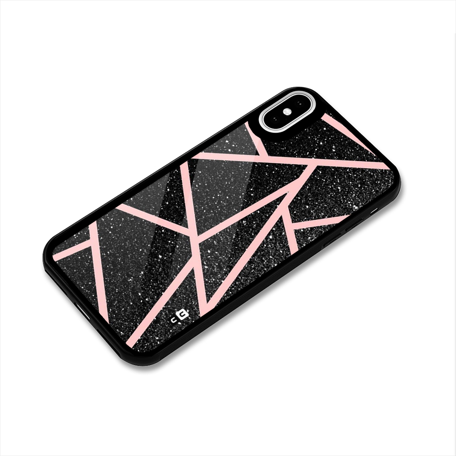 Concrete Black Pink Stripes Glass Back Case for iPhone X