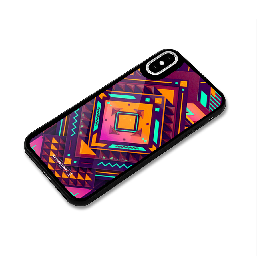 Creative Rhombus Glass Back Case for iPhone X