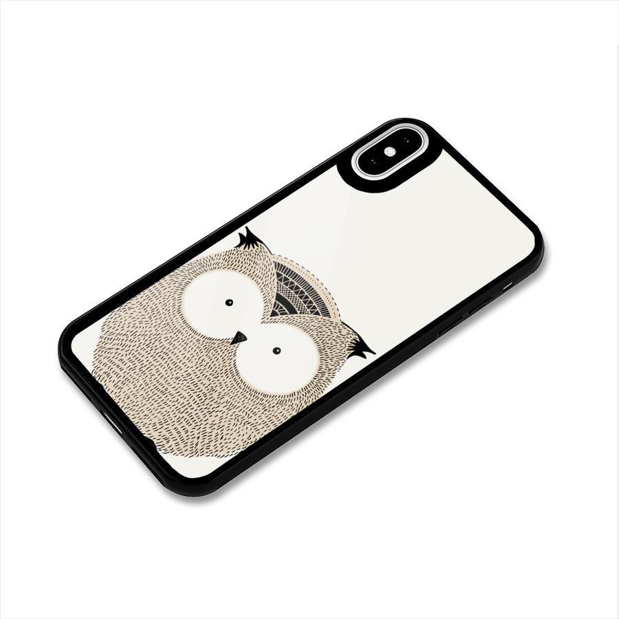 Cute Owl Glass Back Case for iPhone X
