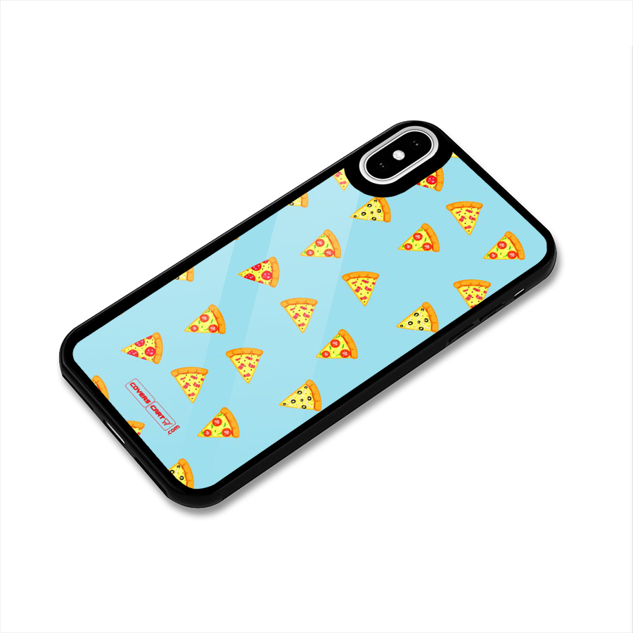 Cute Slices of Pizza Glass Back Case for iPhone X