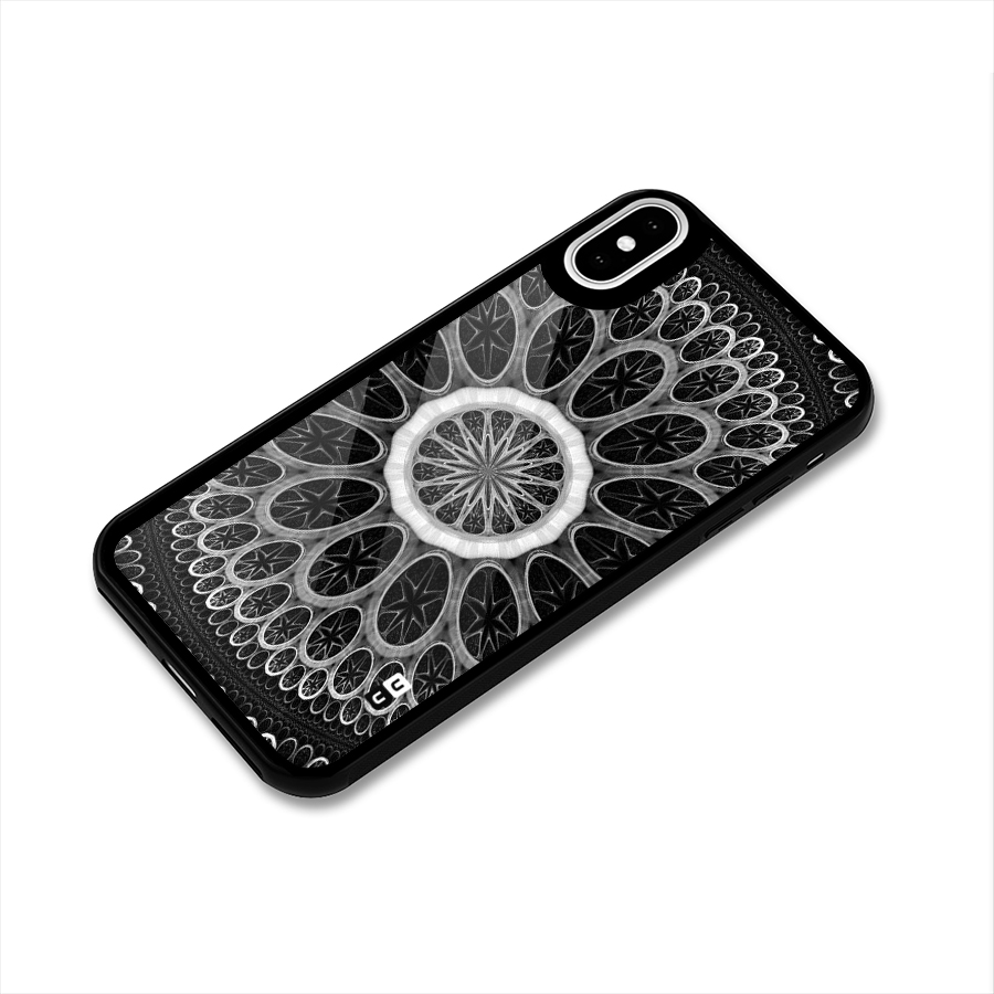 Dark Pattern Art Glass Back Case for iPhone X